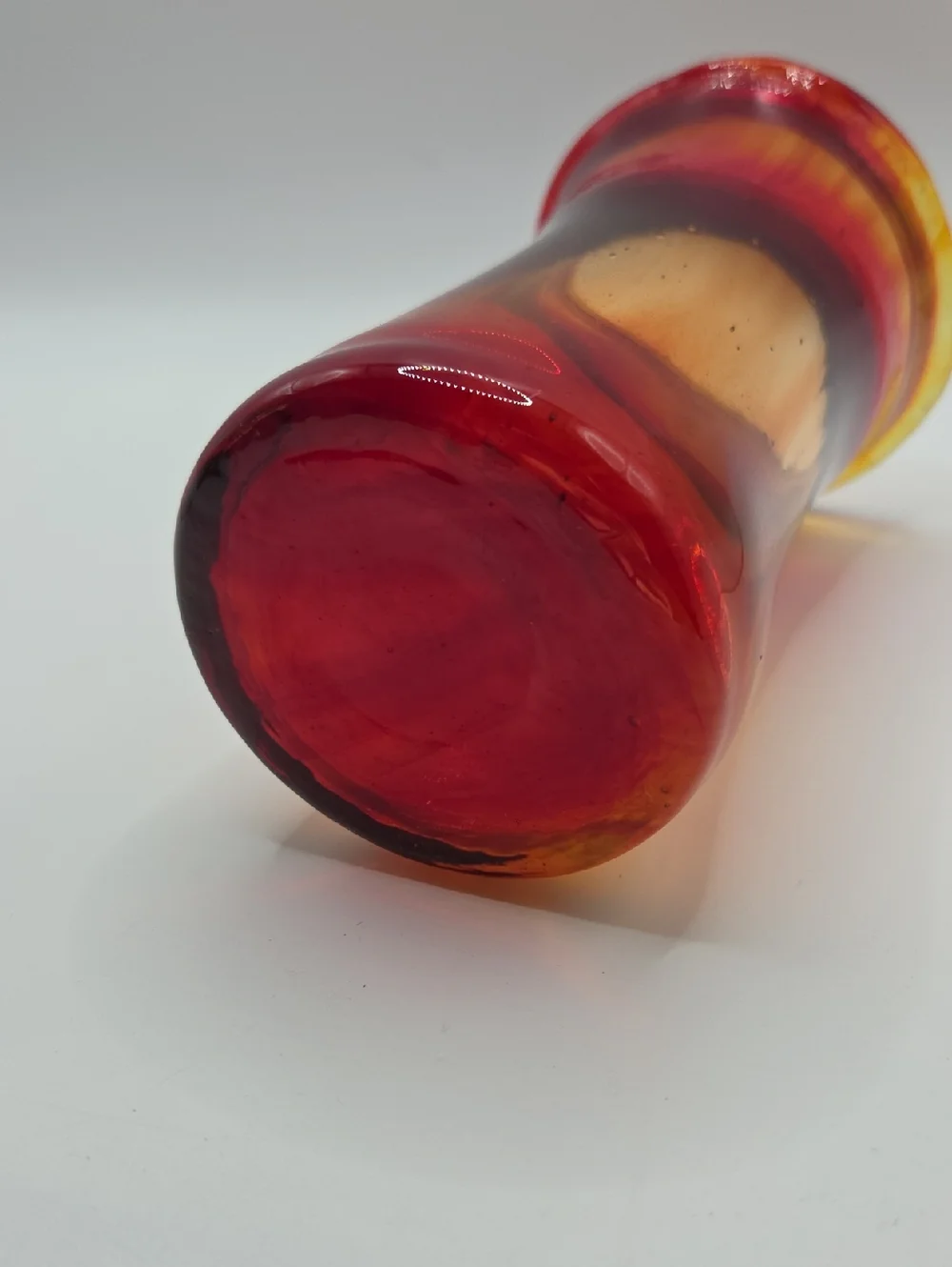 Amber Blown Glass 5 Inch Vase. Vintage
